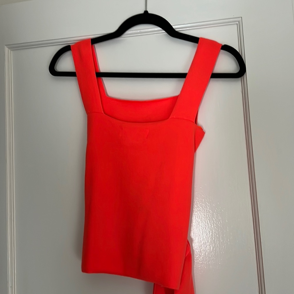 Anthropologie square neck sweater tank with tie front
